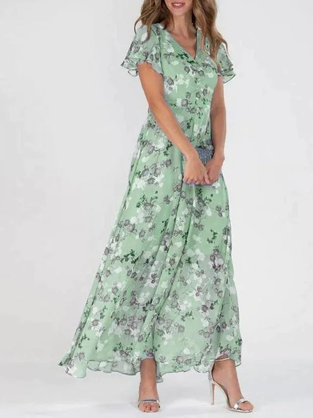 Céline | Elegantes Midikleid mit Blumenmuster