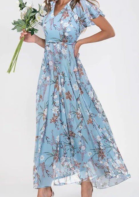 Céline | Elegantes Midikleid mit Blumenmuster
