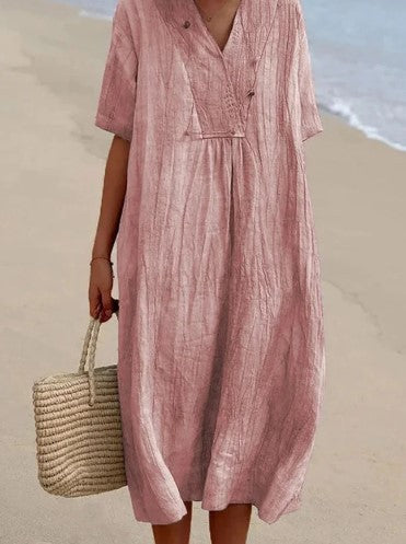 Lena | Entspanntes Sommerkleid mit V-Ausschnitt für bequeme Tage