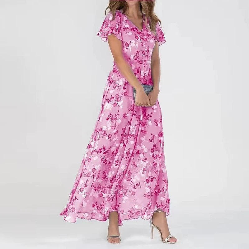 Céline | Elegantes Midikleid mit Blumenmuster