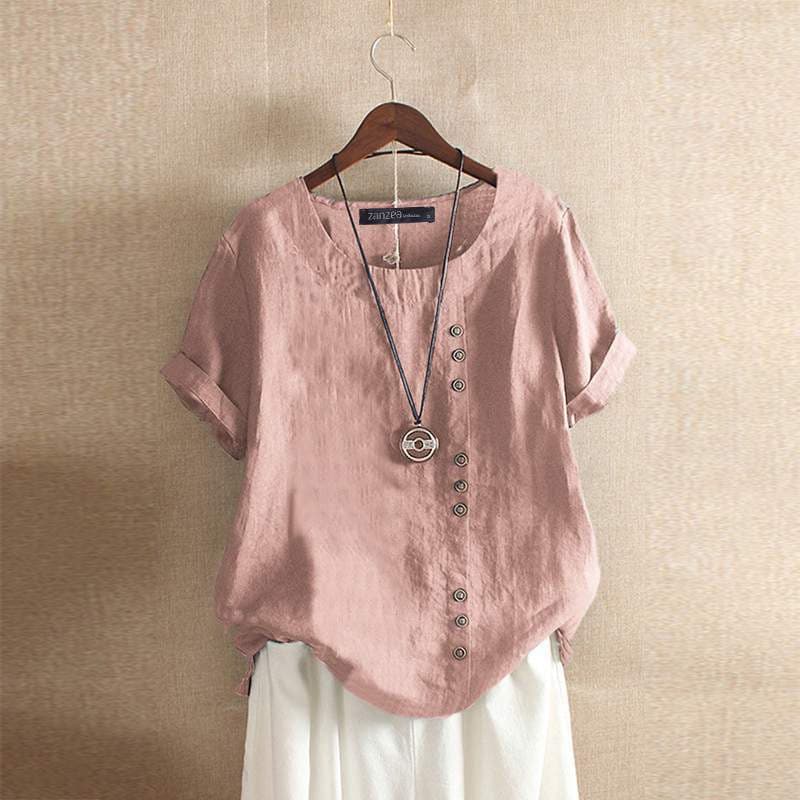 Antje | Bluse aus Baumwolle im Relaxed Fit mit Knopfleiste