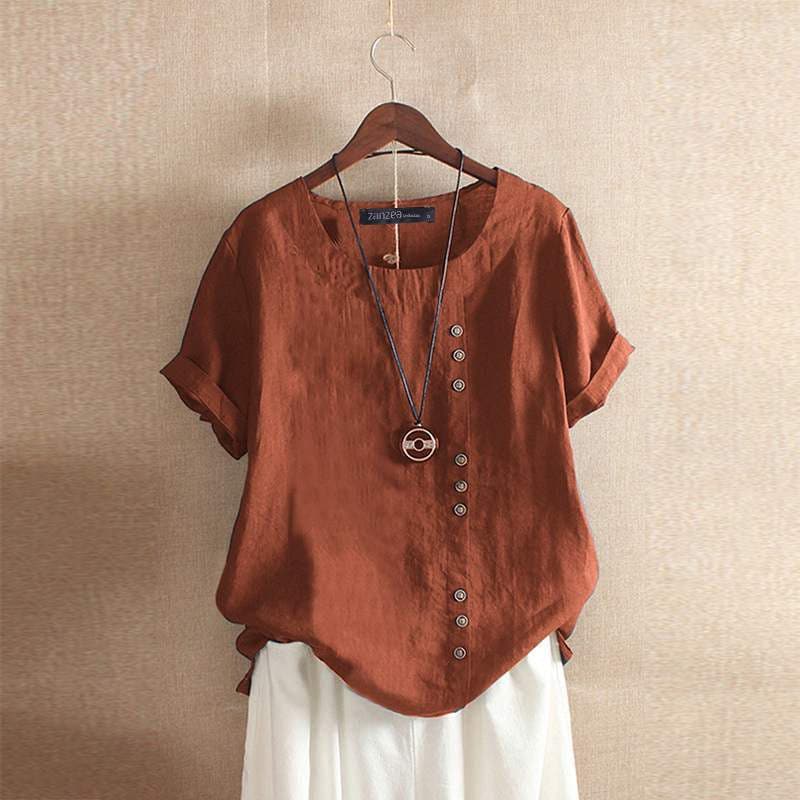 Antje | Bluse aus Baumwolle im Relaxed Fit mit Knopfleiste