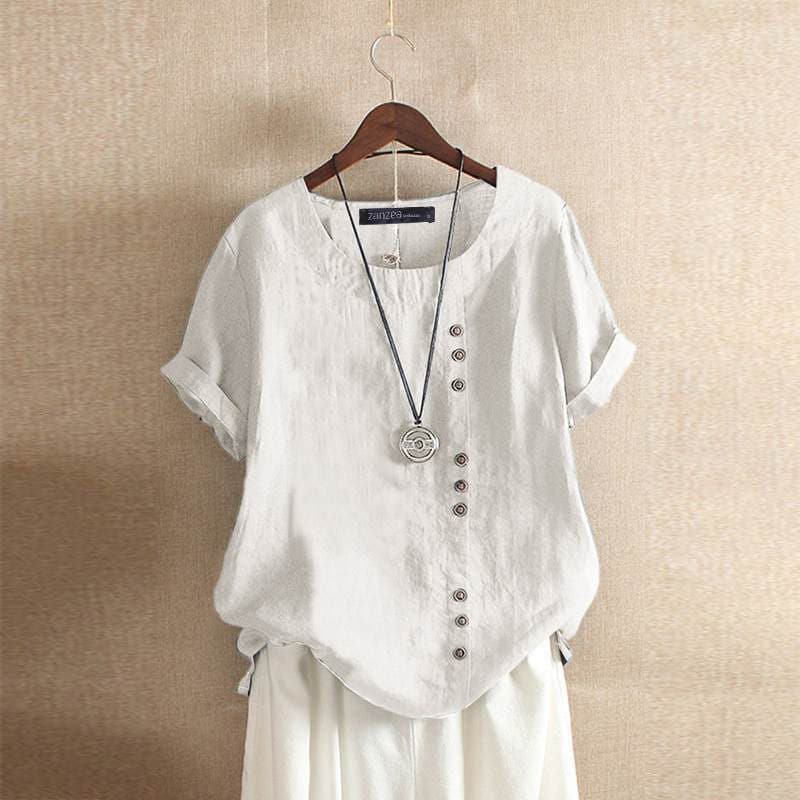 Antje | Bluse aus Baumwolle im Relaxed Fit mit Knopfleiste