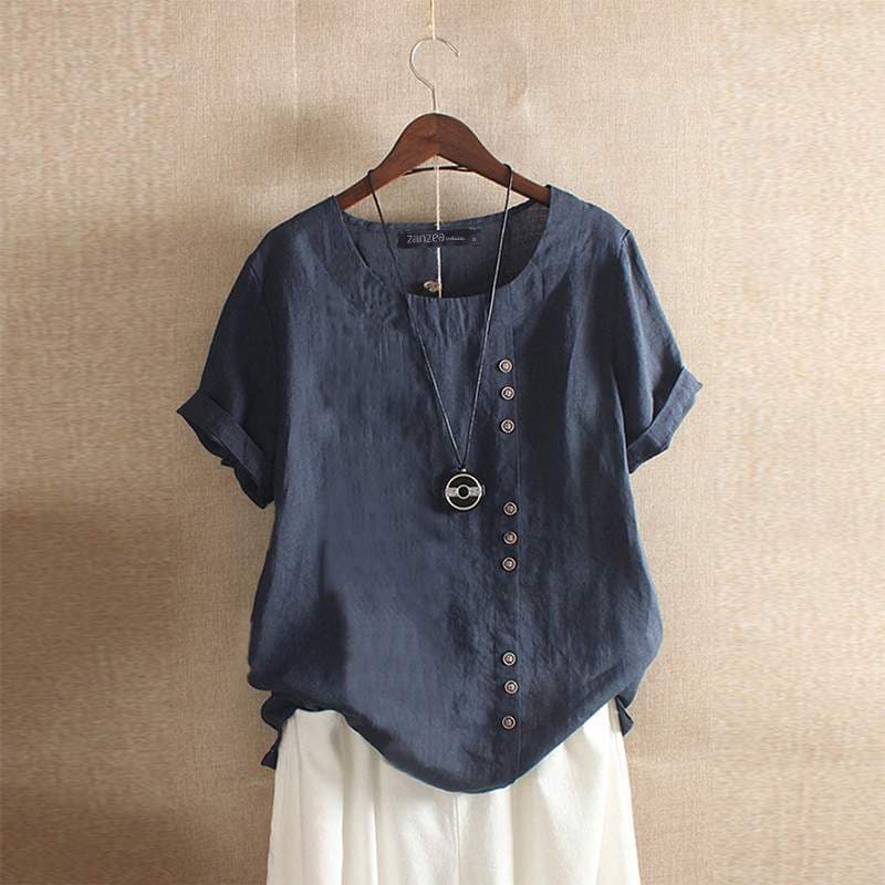 Antje | Bluse aus Baumwolle im Relaxed Fit mit Knopfleiste