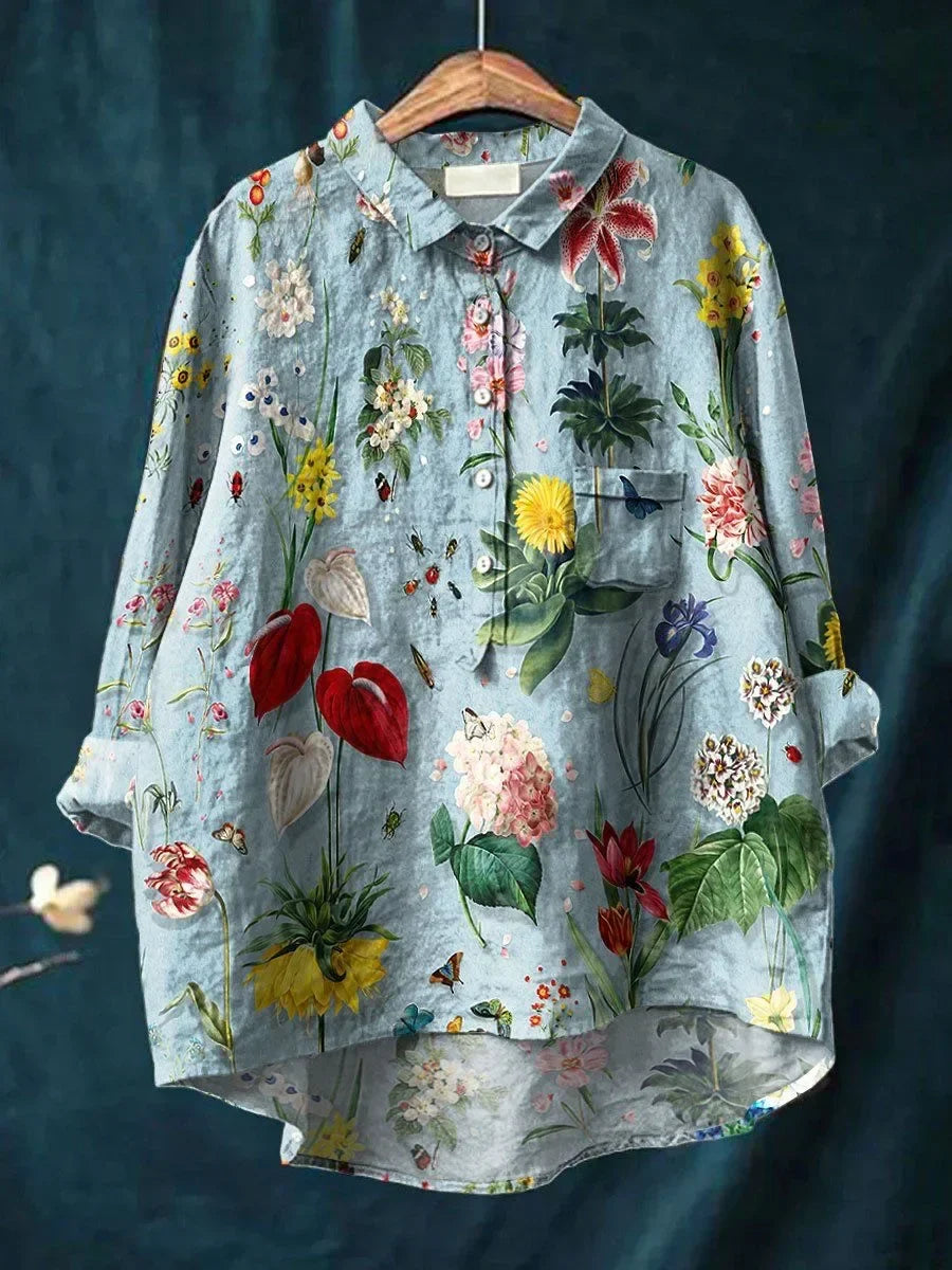 Vera | Locker geschnittenes Hemd mit Blumenmuster für mühelosen Stil