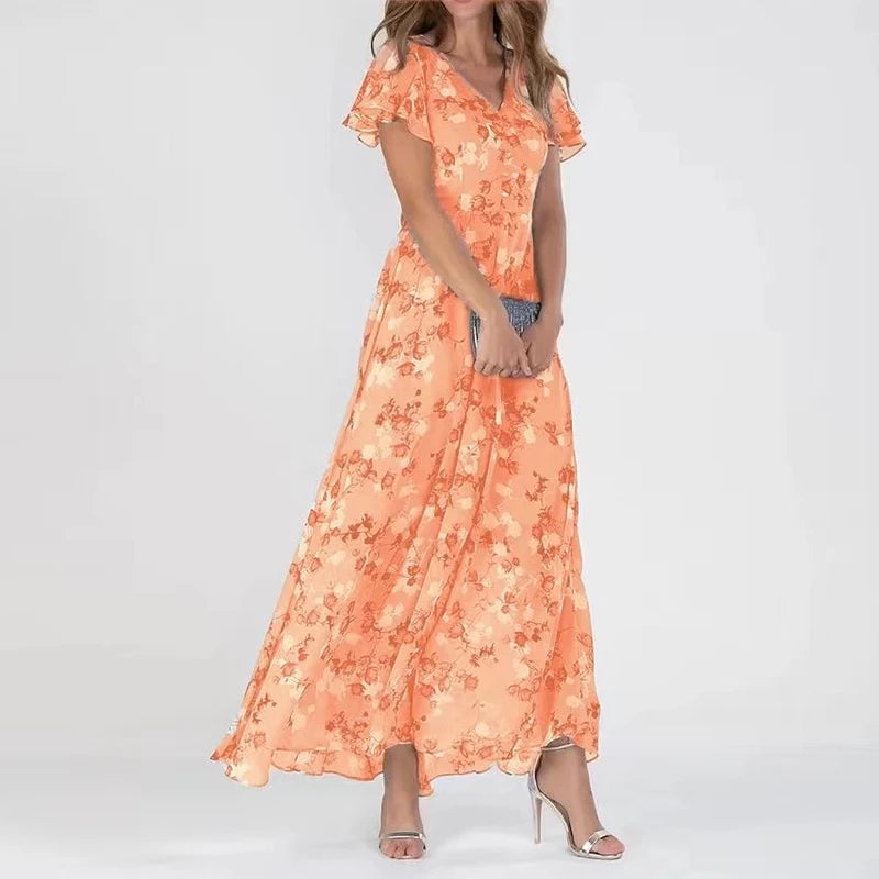 Céline | Elegantes Midikleid mit Blumenmuster