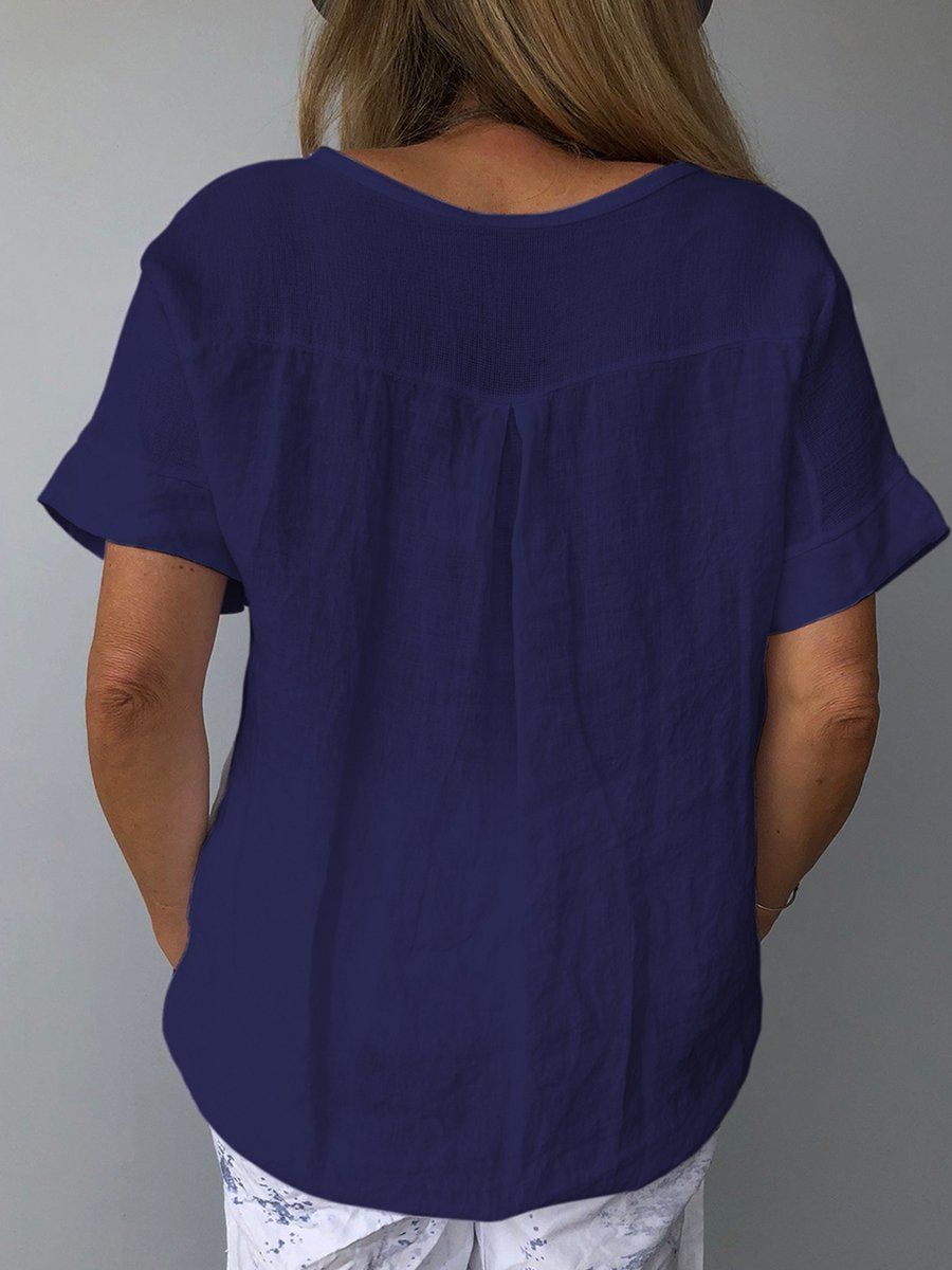 Karla | Lässiges Baumwoll-Leinen-Top für Damen für mühelosen Stil