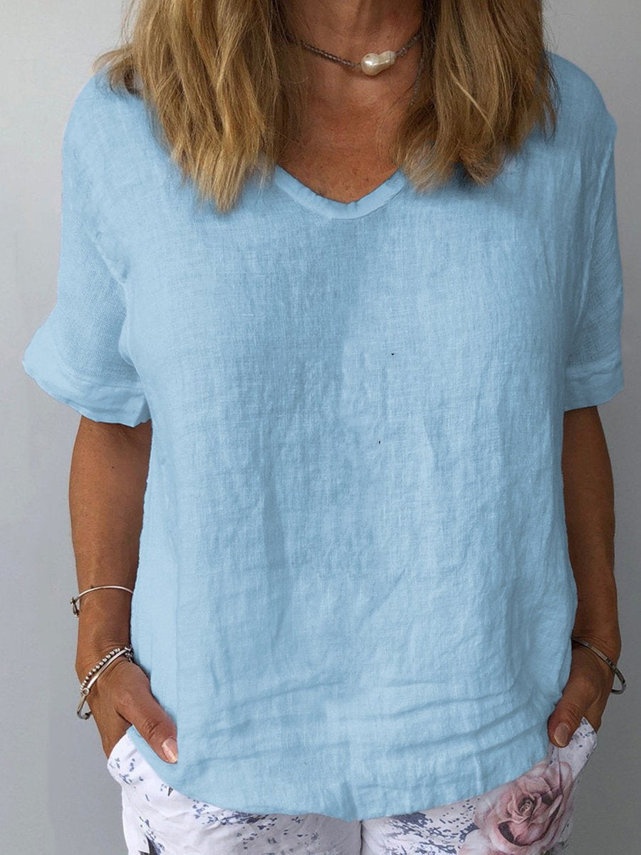 Karla | Lässiges Baumwoll-Leinen-Top für Damen für mühelosen Stil