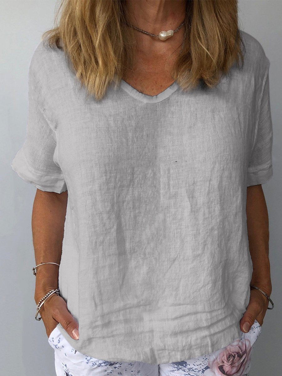 Karla | Lässiges Baumwoll-Leinen-Top für Damen für mühelosen Stil